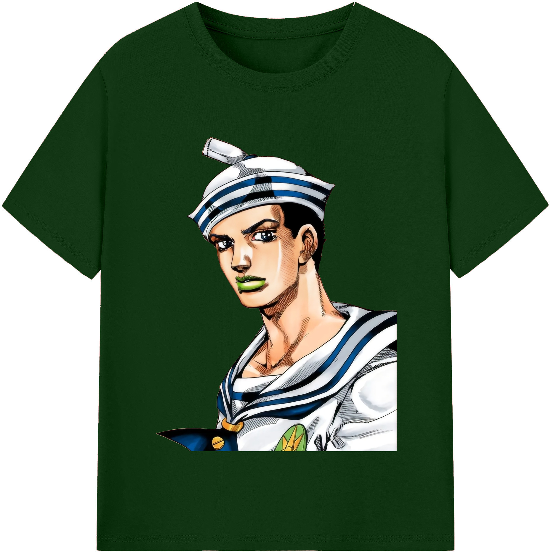 （画像用） ジョジョの奇妙な冒険 東方定助 JoJo's Bizarre Adventure Higashikata Josuke 綿100％半袖Tシャツ（フロントプリント）